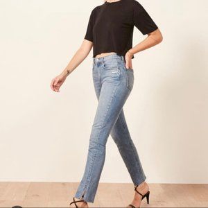 Reformation Julia High Cigarette Slit Hem Jeans Sz 27